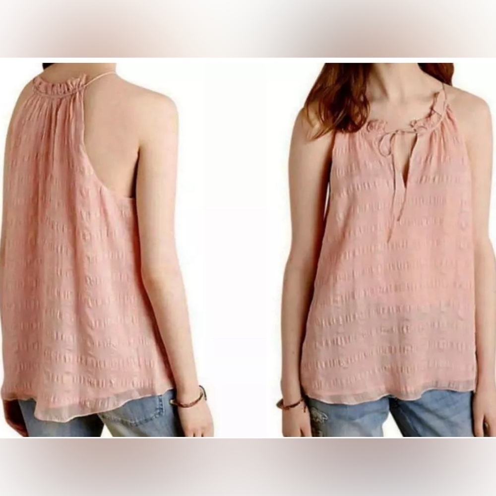 HD in Paris pink silk tank, size 6 🔵